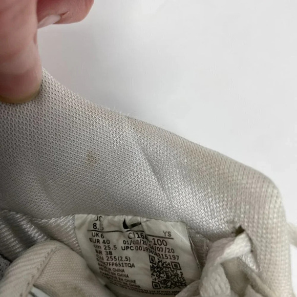 Nike Air Force 1 Low White Iridescent Swoosh Swoop Sneaker Shoe Size 8.5 - Picture 8 of 8